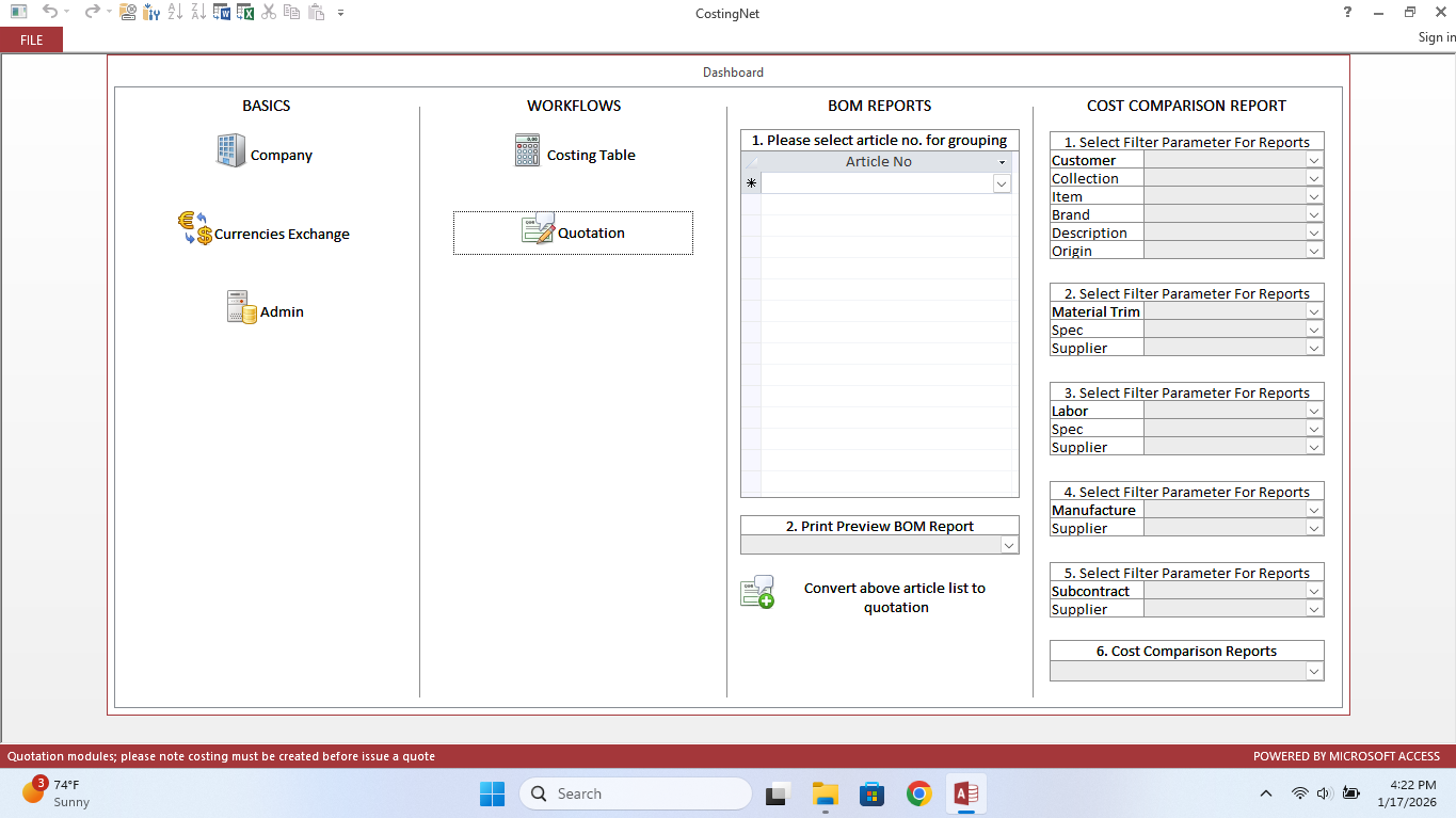 CostingNet Retail Price Calculator