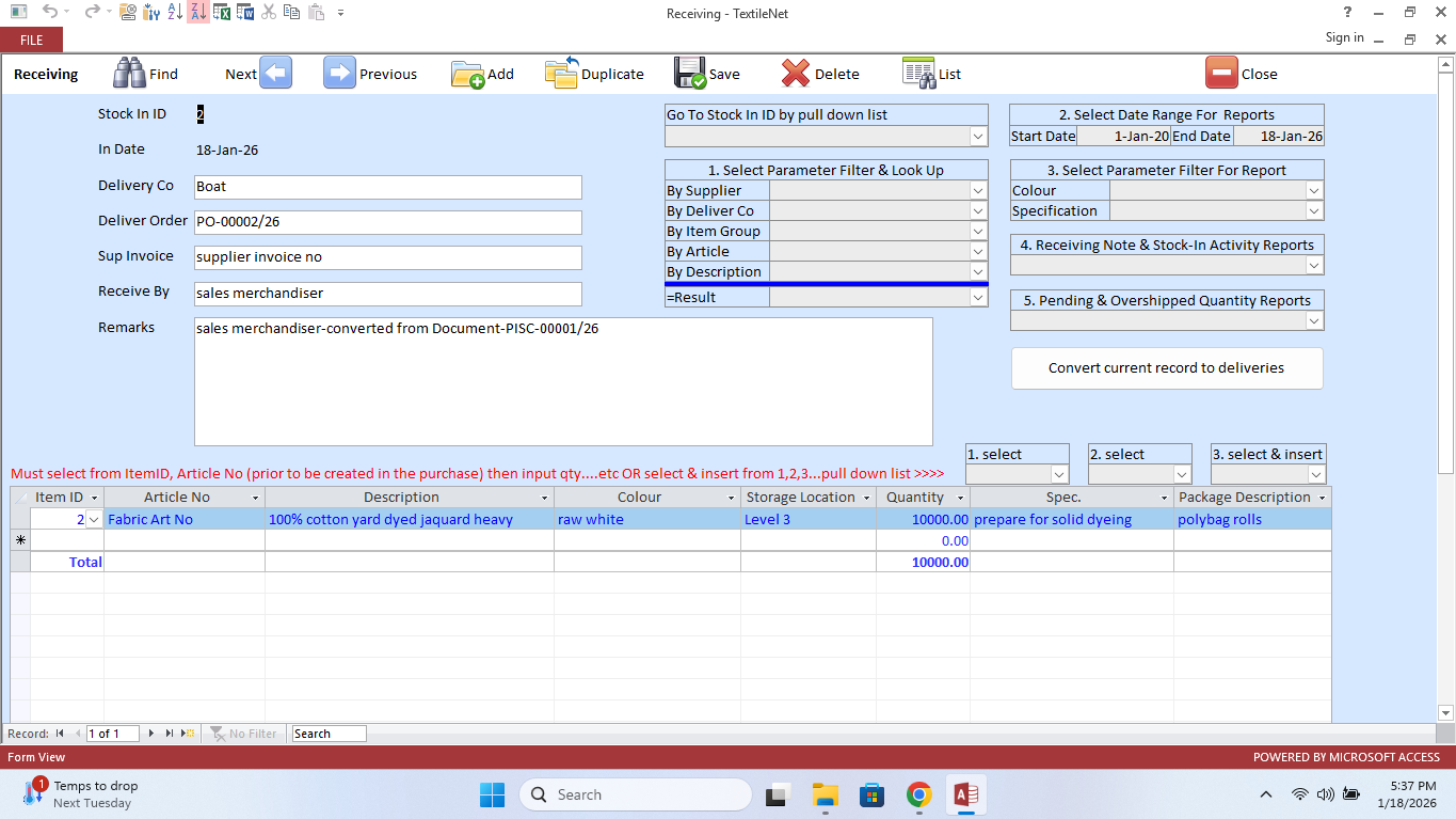 TextileNet Textile Library