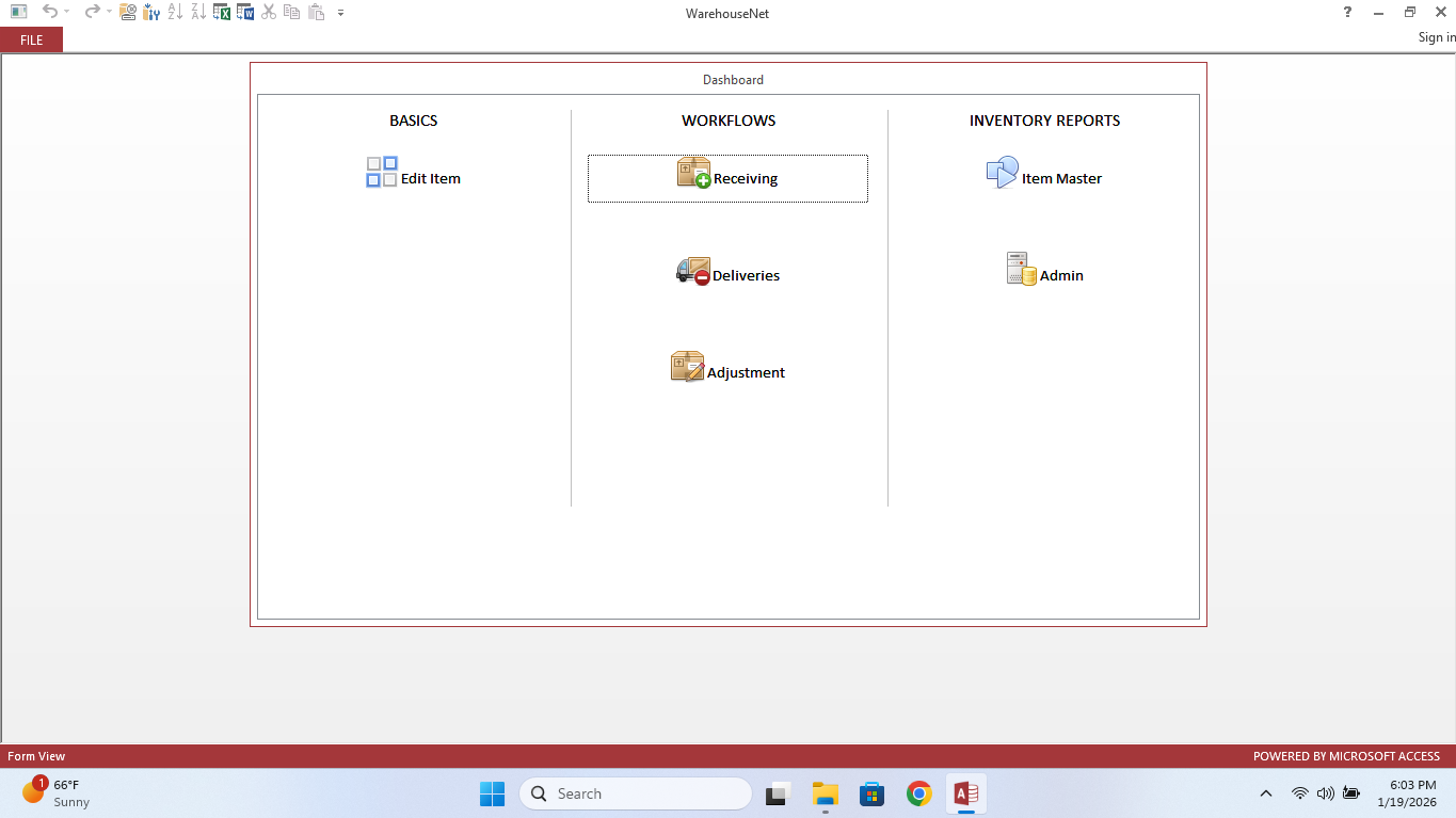 WarehouseNet Dashboard