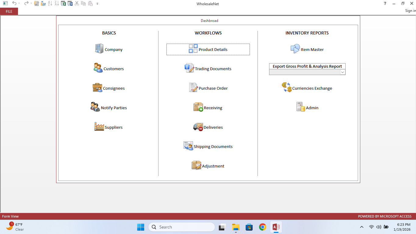 WholesaleNet Dashboard