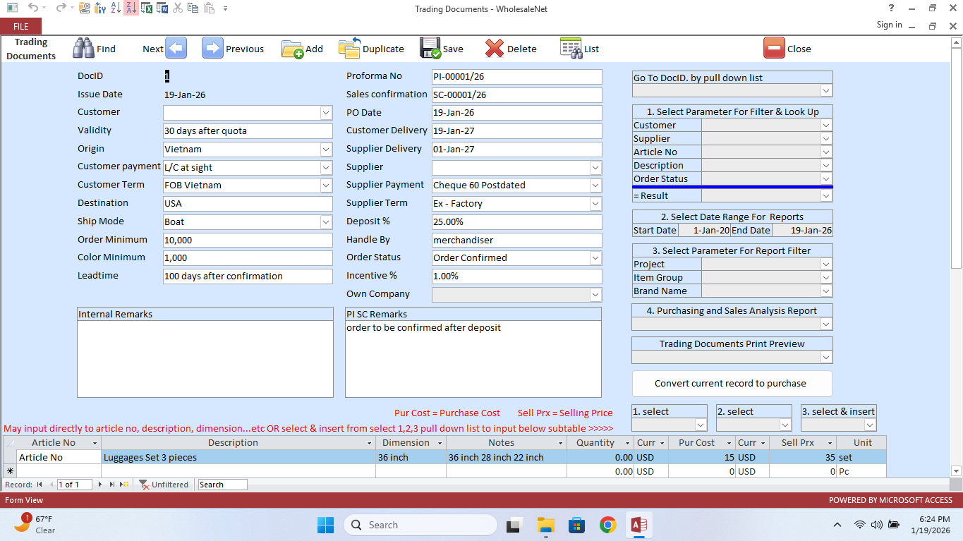WholesaleNet Document